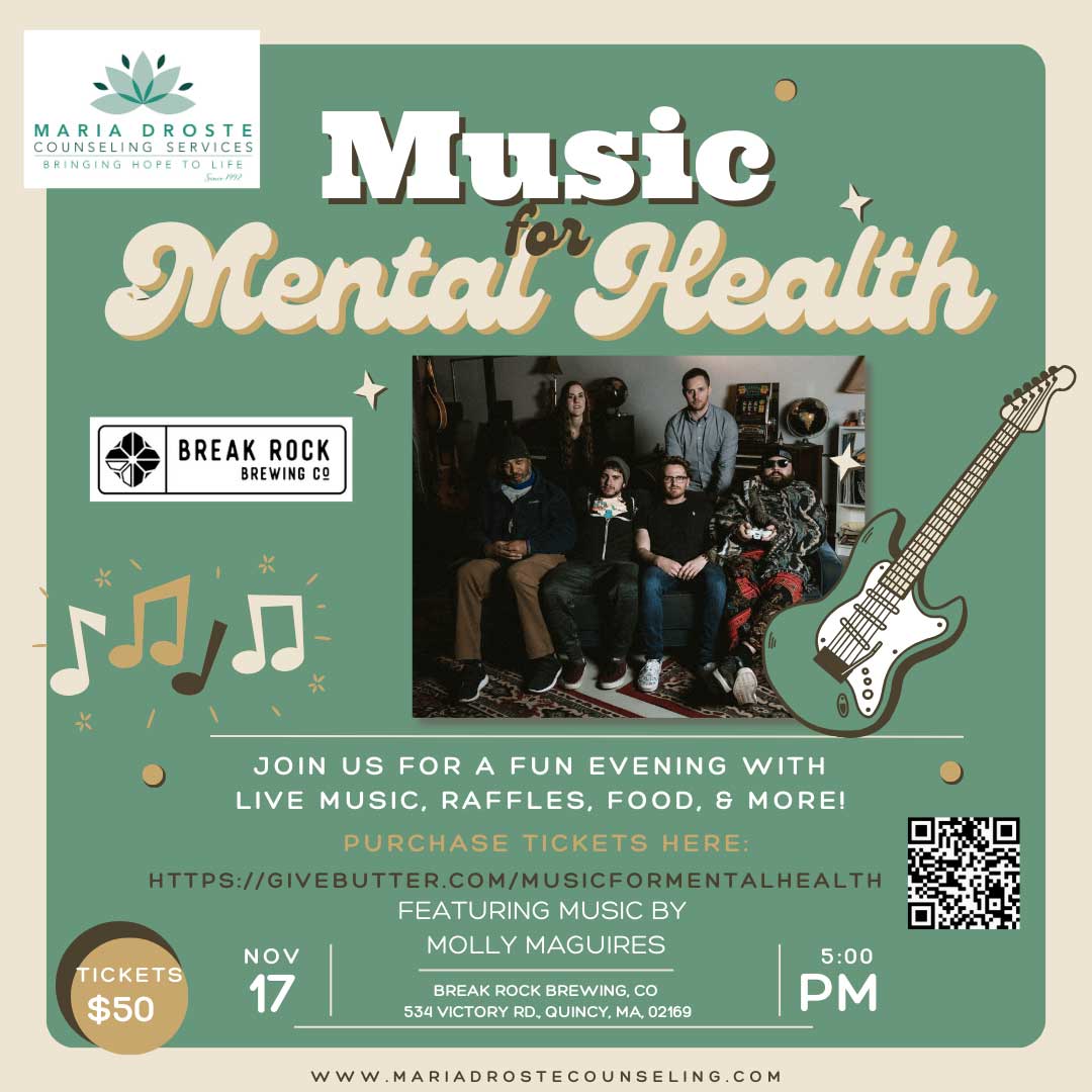 music for mental health fundraiser flyer